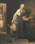 jean-Baptiste-Simeon Chardin Return from the Market Sweden oil painting artist